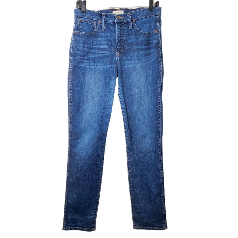 Madewell Slim Straight Leg Jeans Blue High Rise Stretch Denim Women's Size 28
